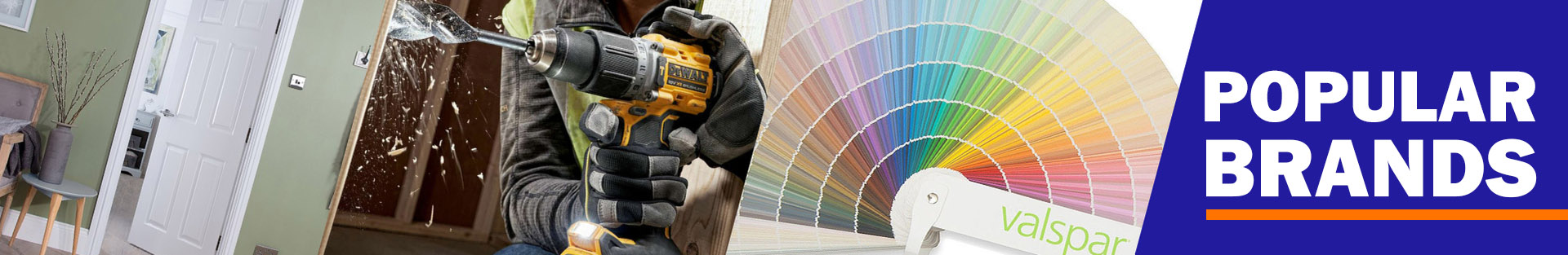 Door, drill and paint swatches